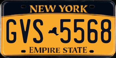 NY license plate GVS5568