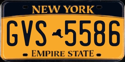 NY license plate GVS5586