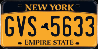 NY license plate GVS5633