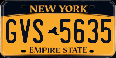 NY license plate GVS5635