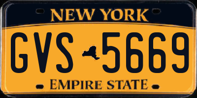 NY license plate GVS5669