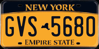 NY license plate GVS5680