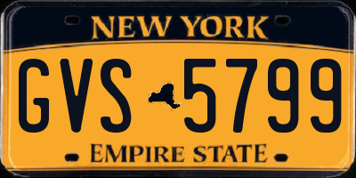 NY license plate GVS5799