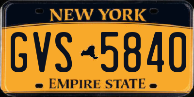 NY license plate GVS5840