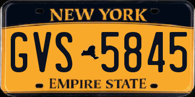 NY license plate GVS5845