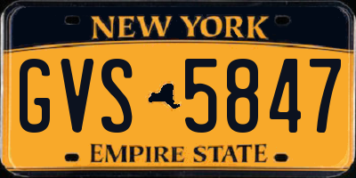 NY license plate GVS5847