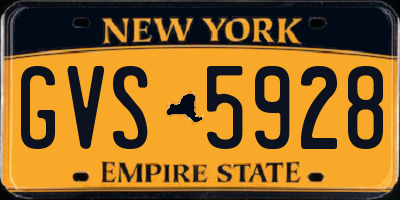 NY license plate GVS5928