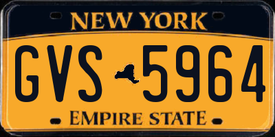 NY license plate GVS5964