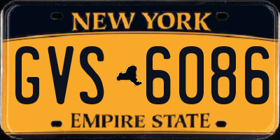 NY license plate GVS6086