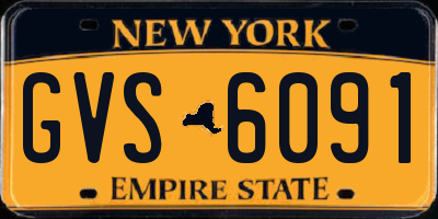 NY license plate GVS6091