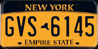 NY license plate GVS6145