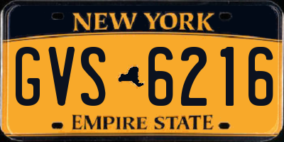 NY license plate GVS6216