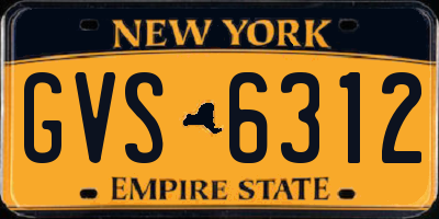 NY license plate GVS6312