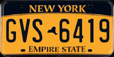 NY license plate GVS6419