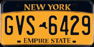 NY license plate GVS6429