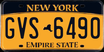 NY license plate GVS6490