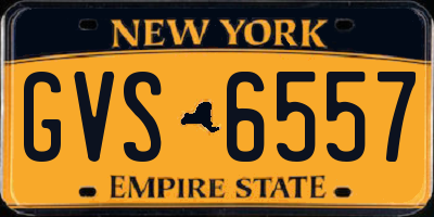NY license plate GVS6557