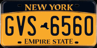 NY license plate GVS6560