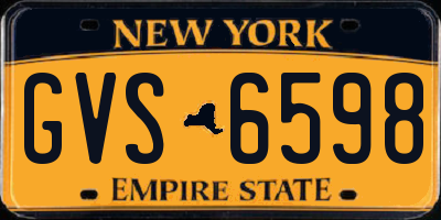 NY license plate GVS6598