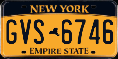 NY license plate GVS6746