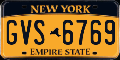 NY license plate GVS6769