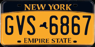 NY license plate GVS6867