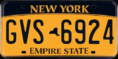 NY license plate GVS6924