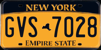 NY license plate GVS7028