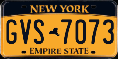 NY license plate GVS7073