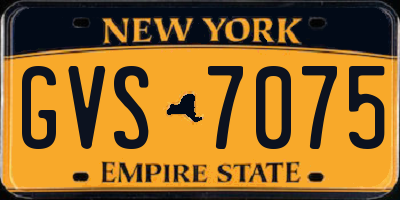 NY license plate GVS7075