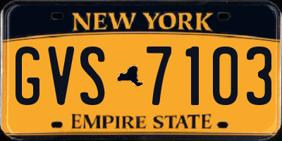 NY license plate GVS7103