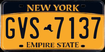 NY license plate GVS7137
