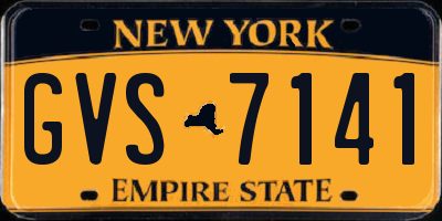 NY license plate GVS7141