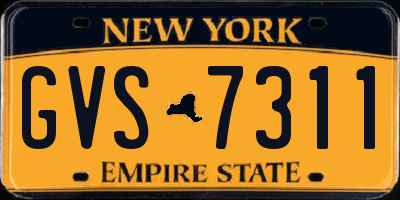 NY license plate GVS7311
