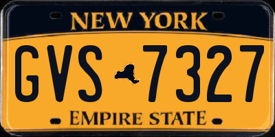 NY license plate GVS7327