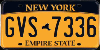NY license plate GVS7336