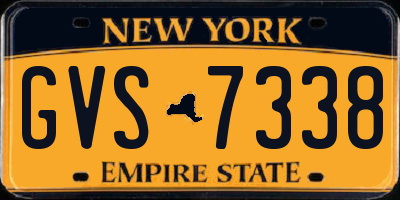 NY license plate GVS7338