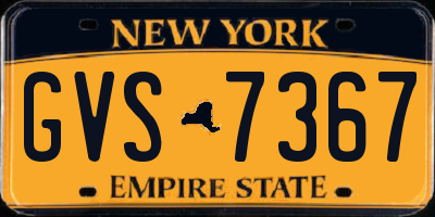 NY license plate GVS7367