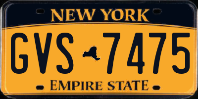 NY license plate GVS7475
