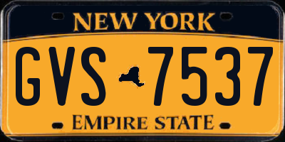NY license plate GVS7537