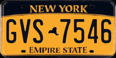 NY license plate GVS7546