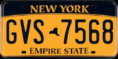 NY license plate GVS7568