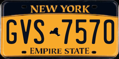 NY license plate GVS7570