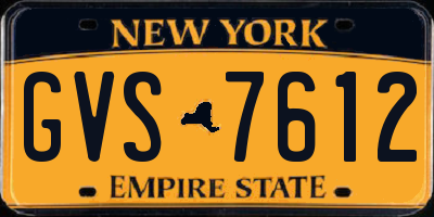 NY license plate GVS7612