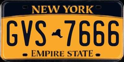 NY license plate GVS7666