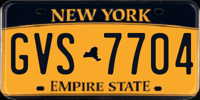 NY license plate GVS7704