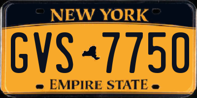 NY license plate GVS7750