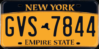 NY license plate GVS7844