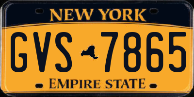 NY license plate GVS7865