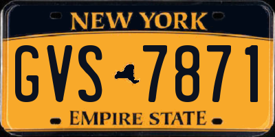 NY license plate GVS7871